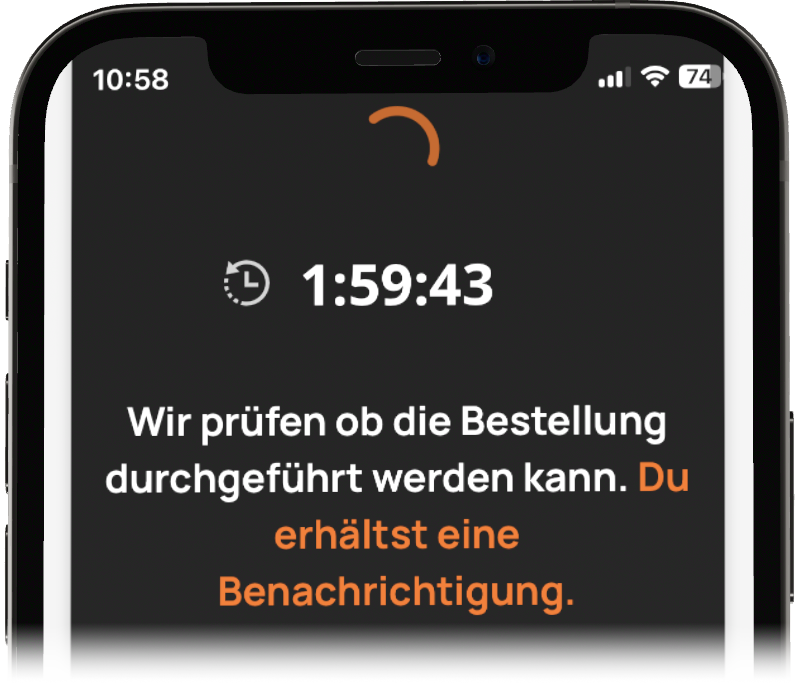 Bestellbestätigung in der HammerHelp-App